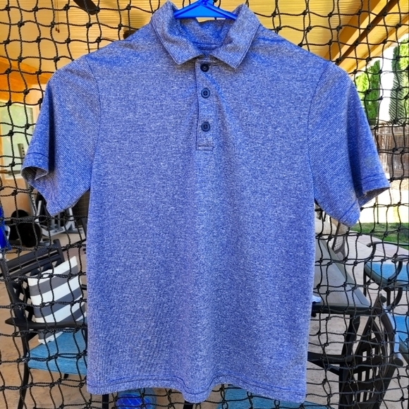 Blue Champion short sleeve button up polo shirt size M - Picture 1 of 8
